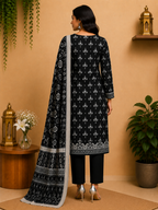 3-Piece Unstitched Digital Printed Suit