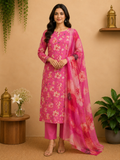 3 Piece - Digital Unstitched  Floral Printed Suit