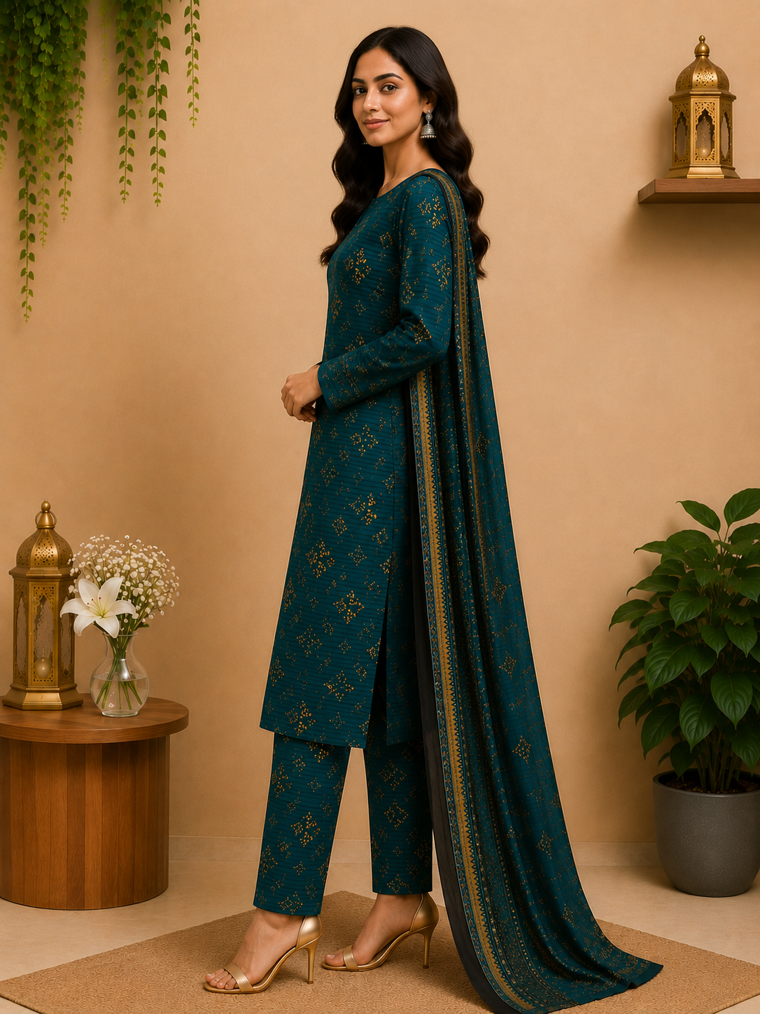3 - Piece Unstitched all over digital printed suit