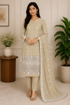 3 Piece - Unstitched Digital Printed Embroidered Suit