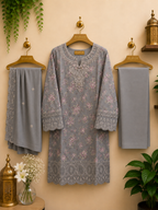 3-Piece Ready to Wear Floral Embroidered Suit