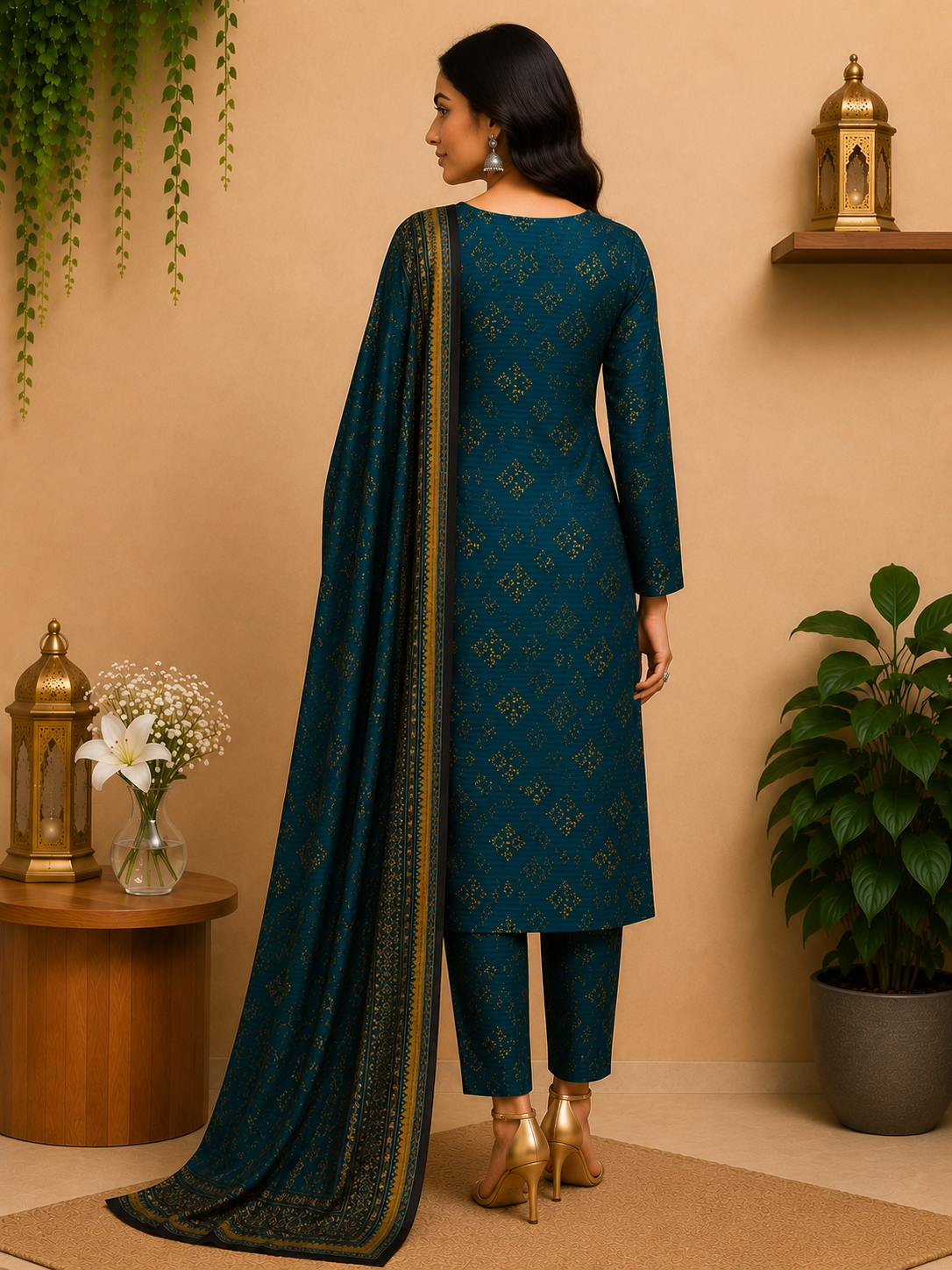 3 - Piece Unstitched all over digital printed suit