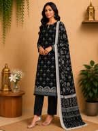 3-Piece Unstitched Digital Printed Suit