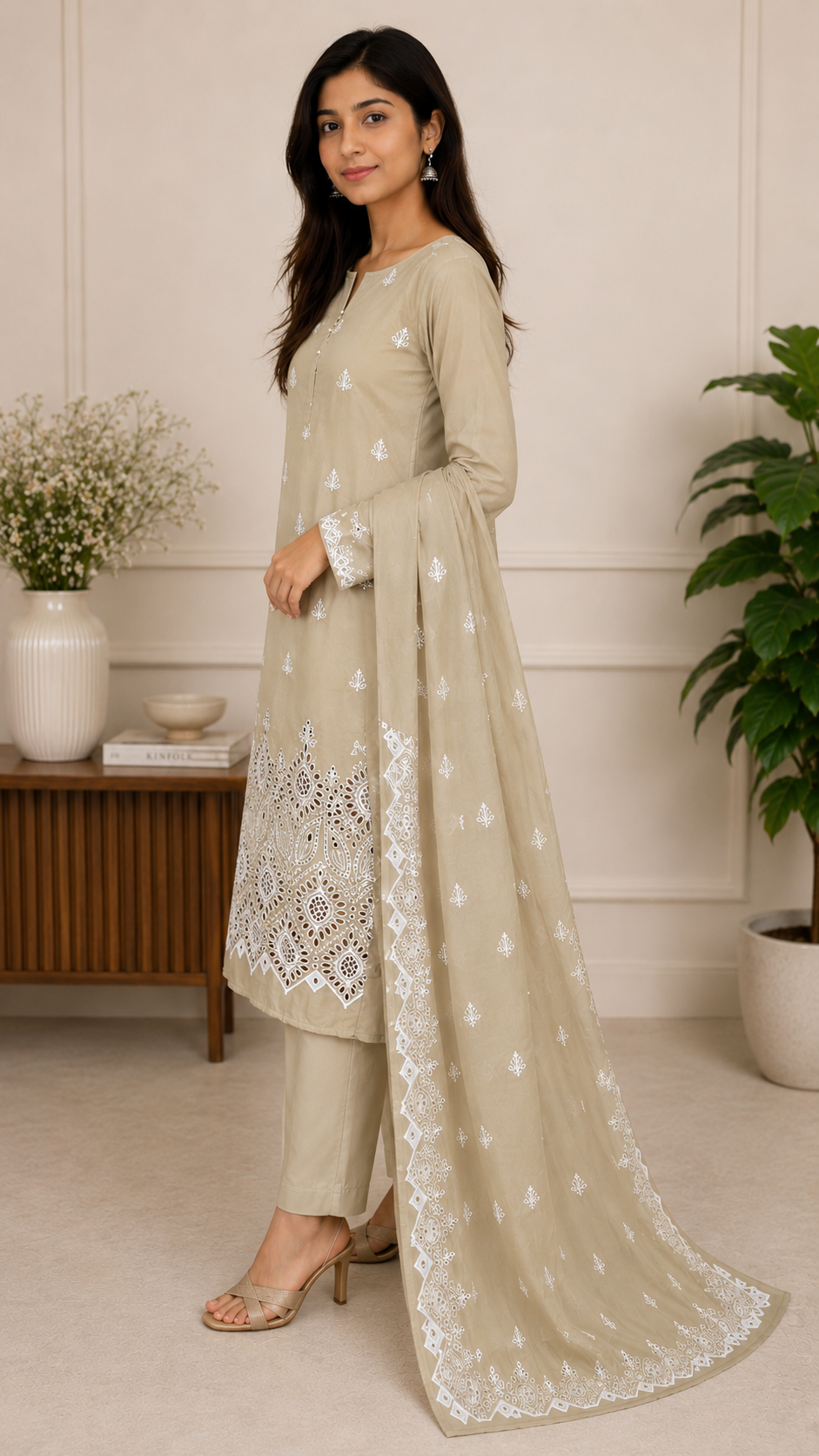 3 Piece - Unstitched Digital Printed Embroidered Suit