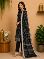 3-Piece Unstitched Digital Printed Suit