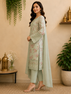 3-Piece Ready to Wear Floral Embroidered Suit