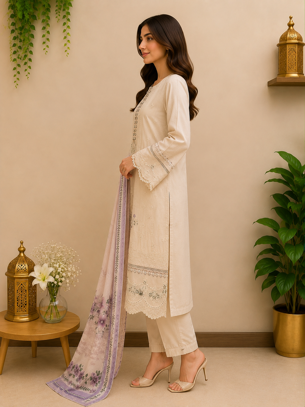 3-Piece Ready to Wear Embroidered Suit