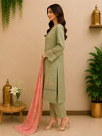 3-Piece Embroidery Ready to Wear Suit
