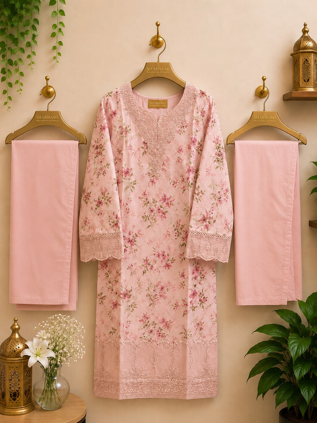 3-Piece Ready to Wear Floral Embroidered Suit