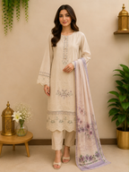 3-Piece Ready to Wear Embroidered Suit