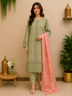 3-Piece Embroidery Ready to Wear Suit