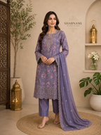 3-Piece Ready to Wear Floral Embroidered Suit
