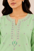 2 PIECE - JACQUARD EMBROIDED COTTON SUIT
