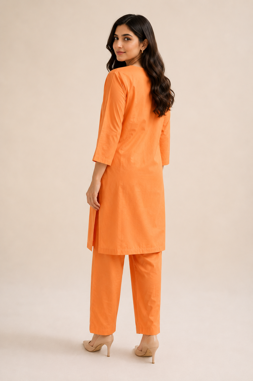 2 PIECE - EMBROIDED TEXTURE COTTON SUIT