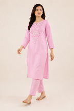 2 PIECE - EMBROIDED COTTON SUIT
