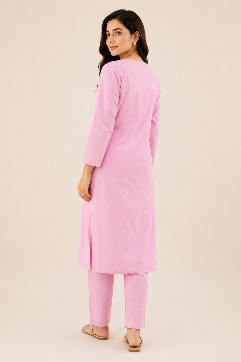 2 PIECE - EMBROIDED COTTON SUIT