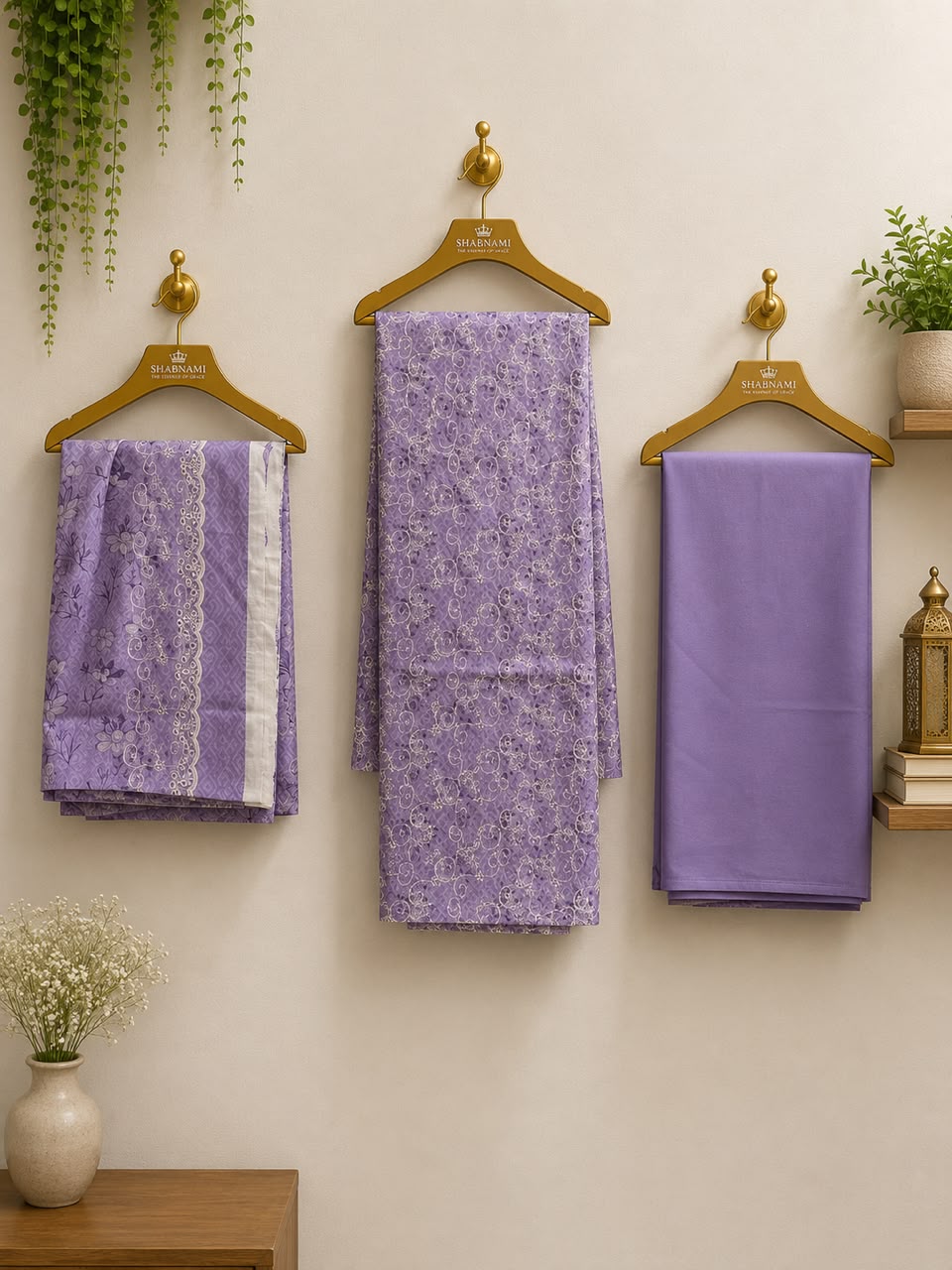 3-Piece Unstitched Digital Floral Printed Embroidered Suit