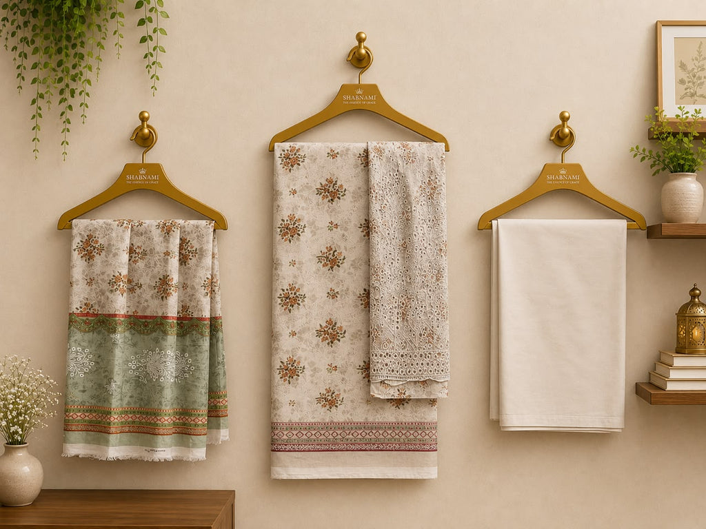 3-Piece Unstitched Digital Floral Embroidered Suit