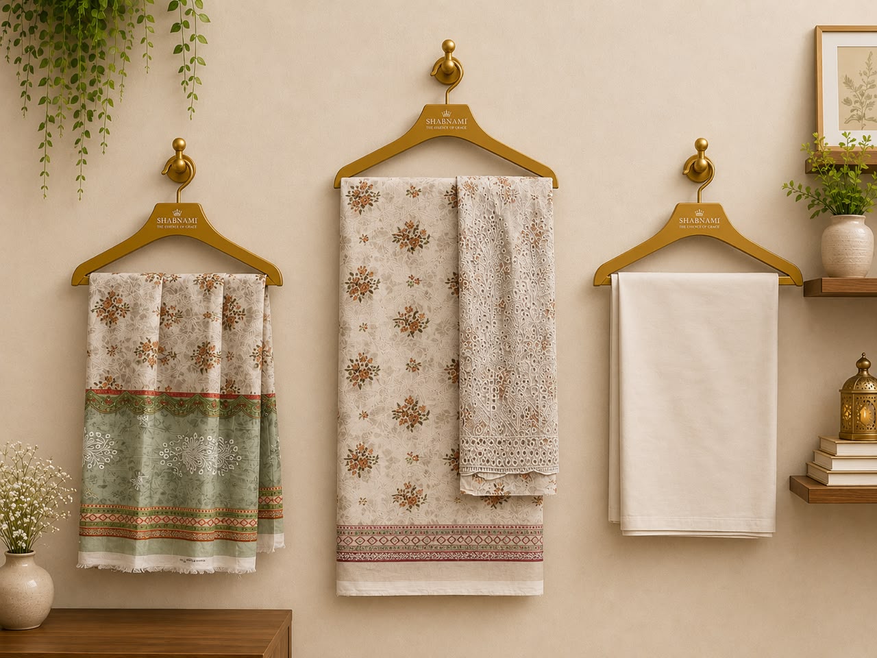 3-Piece Unstitched Digital Floral Embroidered Suit