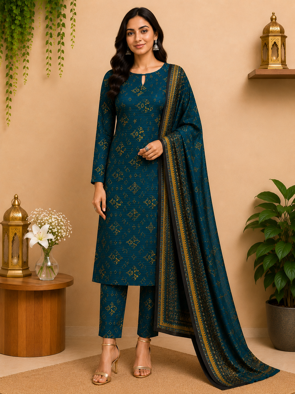 3 - Piece Unstitched all over digital printed suit